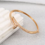 BA1020 Popular Womens Gold plated CZ Micro Pave Nail Bangles Bracelets