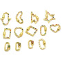 CZ8524 Fashion Rainbow CZ Pave Carabiner Lock, Gold Oval Screw Clasps  Colorful Rectangle CZ Baguette Interlocking Clip Clasps
