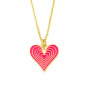 NZ1202 fashion heart pendant ladies enamel necklace ,charm copper pendants  custom stainless steel O chain women necklace