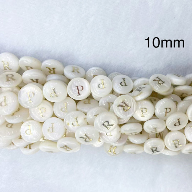SP4233 Initial Jewelry Supplies Cabochons White Shell 26 Alphabet Letter Initial Charm Coin Disc Round Beads,zodiac sign charms