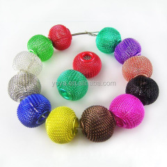 JF2001 Multicolor basketball wives hoop earring spacers mesh beads,wire mesh beads