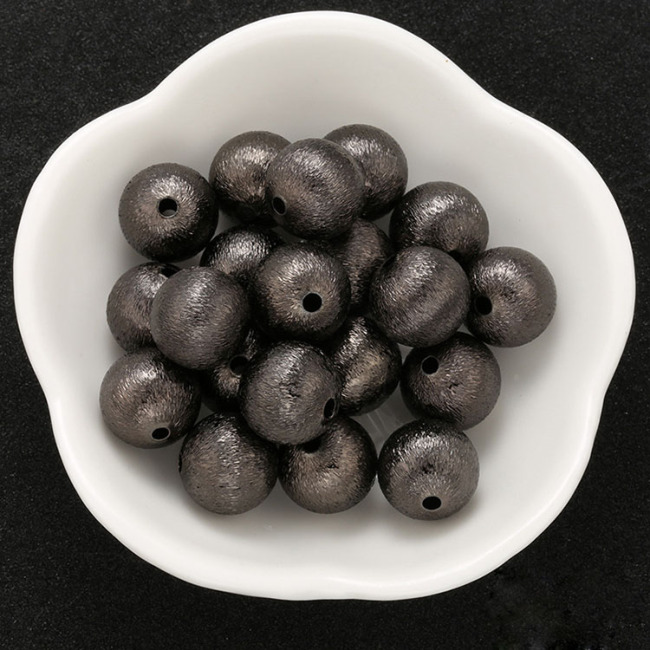 JS1379 Hotsale Unique Matte Gold Silver Etched Round Ball Spacer Jewelry Beads
