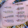 CZ8111 New Dainty Diamond CZ Micro Pave Letter Words Baby Boss Lucky Love Mama Charms for Jewelry Making