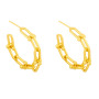 EM1211 2021 Womans Fashion 18K Gold Plated Smiley Emoji Happy Face U link Chain Heart Hoops Earrings