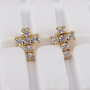 EC1467 Fashion Minimal tiny CZ Micro Pave Cross Stud Earrings,dainty Diamond Pave Cross Studs