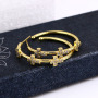 EC1638 Popular Chic Dainty 18k Gold Plated Zircon CZ Micro Hoops with Cross Charm Huggie Earring