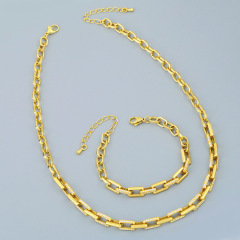 Bling Jewelry CZ Micro Pave Link Chain bracelet and necklace earring set, Zircon Diamond Chain jewelry set for Women Bling Jewelry CZ Micro Pave Link Chain bracelet and necklace earring set, Zircon Diamond Chain jewelry set for Women