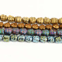 HB3113 2017 Rainbow gold plated hematite laughing buddha head shape beads,Yoga buddha head charm beads in bulk