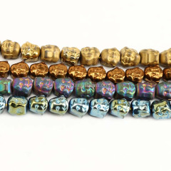 HB3113 2017 Rainbow gold plated hematite laughing buddha head shape beads,Yoga buddha head charm beads in bulk HB3113 2017 Rainbow gold plated hematite laughing buddha head shape beads,Yoga buddha head charm beads in bulk