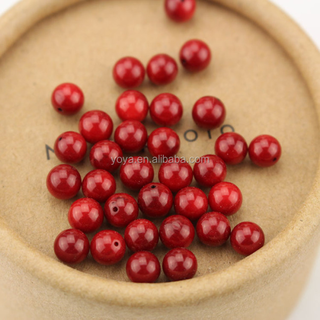 CB8115 Half drilled red coral beads,half drill hole coral beads