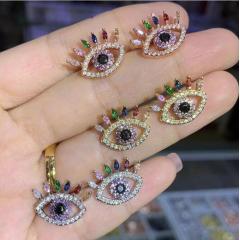 EC1636 Wholesale 18k Gold Plated Zircon CZ micro pave Evil eyes jewelry earring,Cubic zirconia studs earring