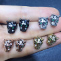 EC1145 Chic CZ micro pave animal studs earring,Cubic zirconia leopard head earring for women girls