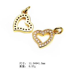 CZ8291 wholesale tiny CZ brass moon charms for necklace jewelry accessories copper star & heart pendant