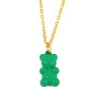 NM1199 gummy enamel neon multi colored bear Pendant Sweet Necklace for Women