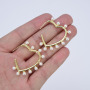 EP1009 Hot Sale Pearl Pave 18k Gold Plated Star Heart Circle C Geometric Hoop Earrings for Women Ladies