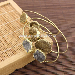 BRH1467 Fashion Gold Plated Agate Druzy Cuff Bangle Bracelet BRH1467 Fashion Gold Plated Agate Druzy Cuff Bangle Bracelet