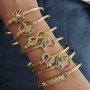 BA1034 18k Gold Plated Diamond  Star Moon Heart Bracelet For Women