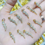 CZ8310 Dainty Mini Gold CZ Micro Pave Rainbow Evil Eyes Sun Flower Daisy Charm Pendants