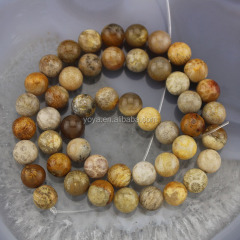 SB6562 Wholesale Fossilized Coral Stone Round beads