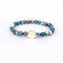 BN2051 Fashion Rainflower Stone Beaded 18k Gold CZ Micro Paved Infinity Cross Crescent Moon and Star Bracelets for Ladies