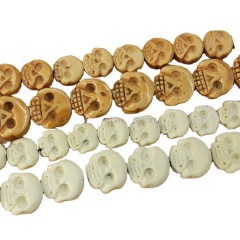 OB057 Drill top to bottom ,Ox Bone Hand Carved Bone Skull beads