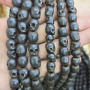 OB112 Tiny Mini Small hand carved Natural Ox Bone Skull ghost beads, bone skeleton beads