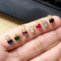 CZ8326 New Dainty Rainbow  Jewelry supplies minimal Mini CZ Pave Heart Charm,Small Diamond Cubic Zirconia Heart Charms