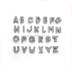 JF8152 8mm 10mm Rhinestone alphabet slide letters fit for wristband