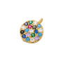 CZ7883 Chic Minimalist Mini Rainbow Diamond Jewelry Charm Tiny CZ Micro Pave Disc Round Charms