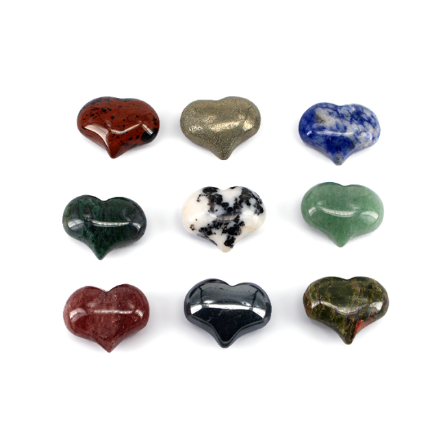 GC1193 Natural Crystal Quartz Heart Shape Palm Stones,Healing Crystals,,heart chakra crystals