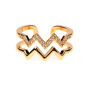 RM1189 Dainty Delicate  Minimalist Gold Plated CZ Micro Pave Triple Strand Chevron V Crown Stack Rings for Ladies