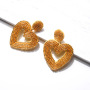 EG1024 High Quality Seed Statement Beaded  Earrings Bohemian Heart Hoop Earrings Handmade Stud Drop Dangle Earrings