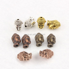 JFA1007 Hot sale silver gold antique copper bronze Buddha Beads, Metal Buddha Head Beads