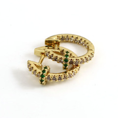 EC1562 Wholesale Bling Crystal Ear Jewelry Dainty Cubic zirconia hoop huggies earring,CZ micro pave huggie earrings