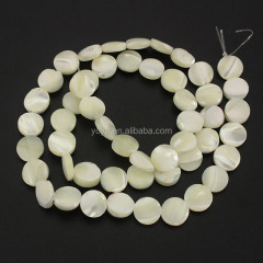 SP4146 White MOP shell Flat Round beads,Mother of Pearl Coin Beads for jewelry making