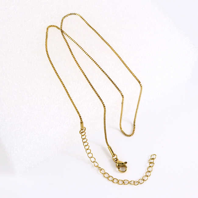 NS1083 High quality Jewelry Gold Plated Stainless Steel Box Chain Necklace