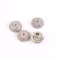 CZ6785 CZ Micro Pave Bead Caps, CZ Tassel Caps With White Zircon,Loose Findings For Jewelry Making