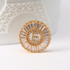 NZ1006 Skin Friendly Brass White Cubic Zirconia Diamond 26 Alphabet Initial Letter Charm Pendant Necklaces for Women
