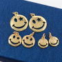 JS1533 18k Gold Plated Smiley Smile Face Charm Pendants for Bracelet Necklace Earring Making Supplies