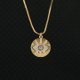 NZ1122 New Chic Dainty Gold Rainbow CZ Diamond with Enameled Evil Turkish Eye Charm Necklace Jewelry for Women