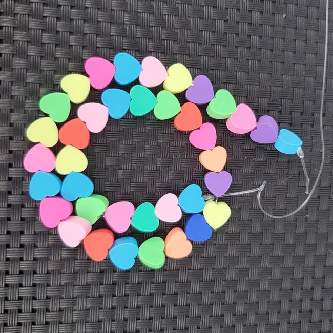 Colorful Clay Jewelry Beads Rainbow Polymer Clay Smiley Heart Fruit Jewelry Spacer Coin Beads for Kids Jewelry