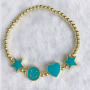 BM1042 18k Gold Plated Beaded Rainbow Enamel Neon Smiley Star Heart Beads Bracelets for Ladies Women