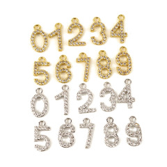 CZ8114 Dainty CZ micro pave digital number Digit charm pendant ,cubic zirconia pave brass charm pendant CZ8114 Dainty CZ micro pave digital number Digit charm pendant ,cubic zirconia pave brass charm pendant