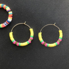 2019 Latest Vinyl Beads Earrings Designs For Girl Women,Fashion Perles Heishi Hoop Earrings Jewelry