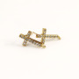 EC1244 Earring Findings Gold CZ Micro Pave Fish Heart Eye Cross Star Skull Stud Earring Post with Connector Open Ring Loop