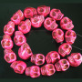 TB0051 Rainbow Multi Colored Gemstone Howlite Carved Turquoise Semi Precious Stone Skull Beads