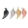 CZ7480  Silver Gold Rose Gold Gunmetal Plated CZ Micro Pave Angel Wing Pendant Charm