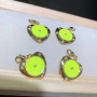 JS1562 18k Gold Plated brass metal rainbow heart enamel charms Pendant