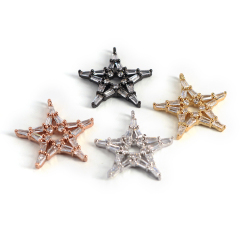 CZ7503 New Sparkly CZ Micro Diamond Pave Star Charm Pendants,Cubic Zirconia Inlaid Copper Star Pendant