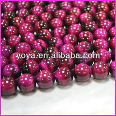 TE3006 Wholesale dyed fuchsia tiger eye beads,smooth tiger eye stone, loose gemstone jewelry